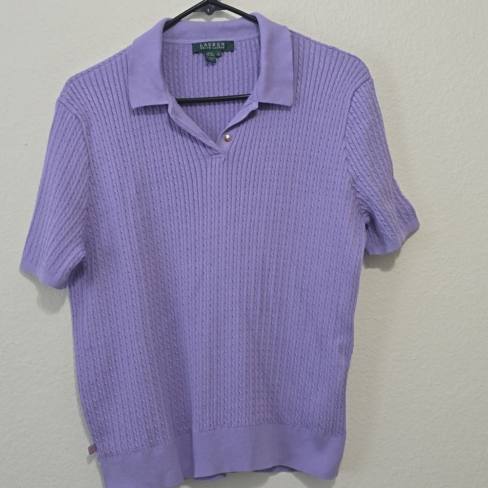 Ralph Lauren Cable Knit. Short Sleeve Knit Sweater Xl